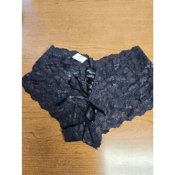 NWT Maurices Small (5) Black Lace panties with lace-up back - Picture 3 of 4